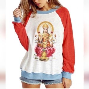 Wildfox Lakshmi Raglan Sweatshirt (Goddess of Wealth)